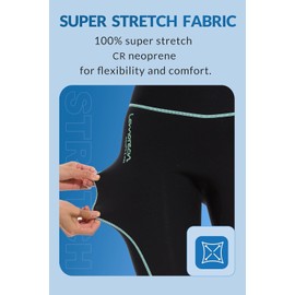 Lemorecn Women's Wetsuit Pants 2mm Super Stretch Neoprene Swim Pants for Diving Surfing Swimming Snorkeling Scuba Kayaking Water Sports(UK1023-BLACKGREEN-L)