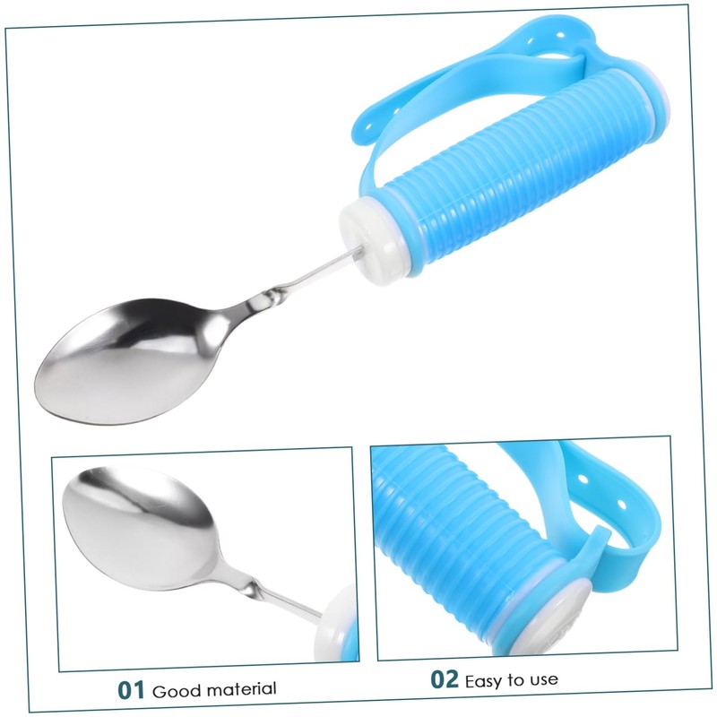 Zerodeko Adaptive Utensils for Elderly Adults Strong Handle Spoon Anti-Shake