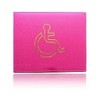Shoes Lane Disabled Badge Holder Cover Wallet Safe Protection Protector Disability Parking Permit Display Metal Corner PU Leather Hologram (Fuchsia)