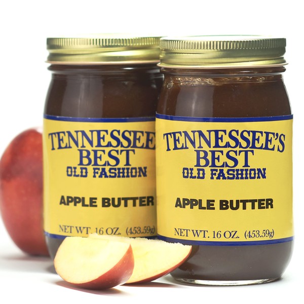 Tennessee’s Best Old Fashion Style Apple Butter | Handcrafted With Simple Ingredients | Small Batch Made- TWO 16 Oz Resealable Glass Jars