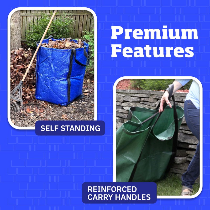 DURASACK Heavy Duty Home and Yard Bags 48-Gallon Reusable Self-Standing
