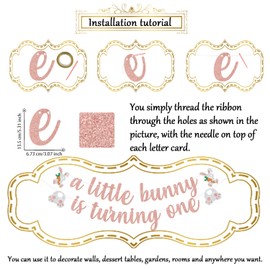 A Little Bunny is Turning One Banner Some Bunny is One Decorations Easter Banner 1st Birthday Party Decorations Rose Gold