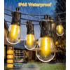 Outdoor-String-Lights-Patio-LED-Light-Outside 50Ft 15M Waterproof Remote Dimmable S14 LED Porch Lighting