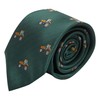 King & Priory Dark Green Herringbone Embroidered Tractor Tie