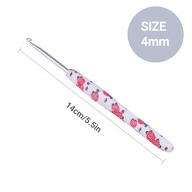 Crochet Hook,4 mm Ergonomic Crochet Hook,Ergonomic Handle for Arthritic Hands,Soft Rubber Grip Extra Long  Knitting Needles for Beginners and Crocheting Yarn