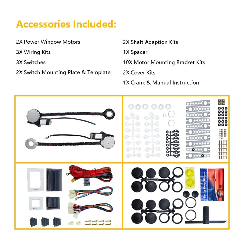 Universal Electric Power Window Lift Roll Up Regulator Conversion Kit