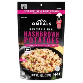 OMEALS Hashbrown Potatoes w/Bacon, Onions & Peppers-MRE-Premium Outdoor Food-Extended Shelf Life-Fully Cooked w/Heater-No Refrigeration-Outdoor Enthusiasts, Travelers, Emergency Supplies USA Made