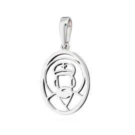 NKlaus Ikone - Kettenanhänger Heiliger Nikolaus Wundertäter 925 Silber 22x17mm Spiritueller Silberschmuck 15839