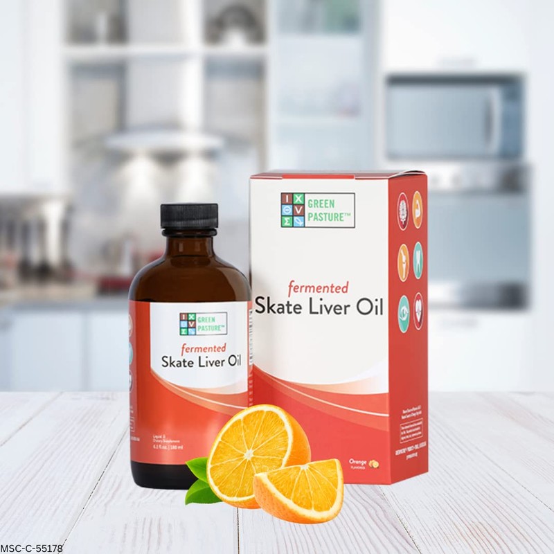 Green Pasture Fermented Skate Liver Oil - Orange - 6.0
