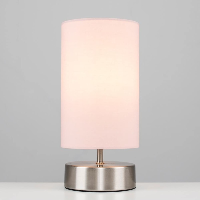MiniSun Modern Chrome Touch Dimmer Bedside Table Lamp with Pink