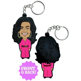 SUNSPARK 3-Inch Michelle Obama Keychain [1-Pack]: Custom Made Political Satire Cartoon for Bags, Keys, and Backpacks - Durable and Hilariously Unique Design