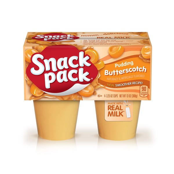Snack Pack Butterscotch Pudding Cups, 4 Count, 12 Pack