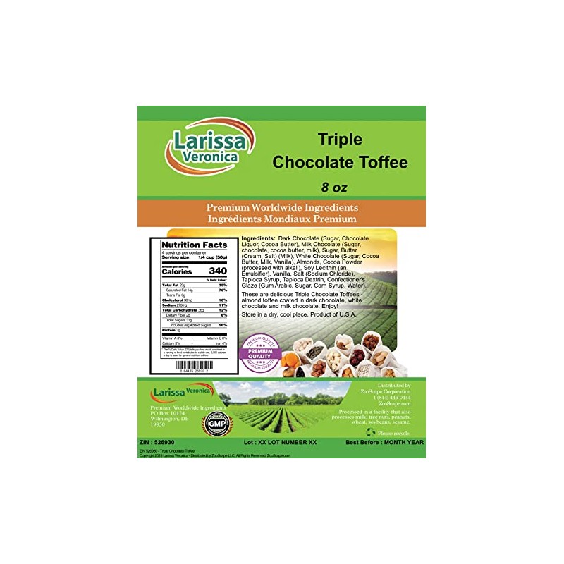 Triple Chocolate Toffee (8 oz, ZIN: 526930) - 3 Pack