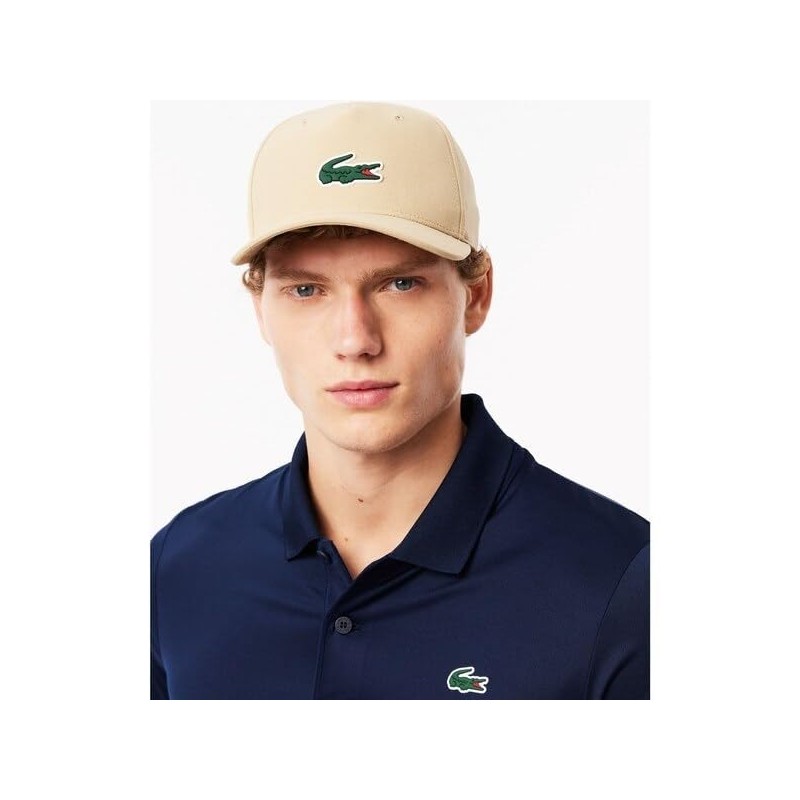Lacoste RK1103-99GIZTU One-Point Waterproof Golf Cap, natural, Free size