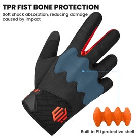 ILM Adult Motorcycle Dirt Bike Motocross ATV MTB Mountain Bike Gloves Full Finger Touch Screen Glove for Bicycle Cycling BMX Sports Outdoor Model-JC38(Red,XL)