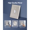 ZILLSEA 4-Pack Brushed Nickel Light Switch Covers, Durable Metal Toggle