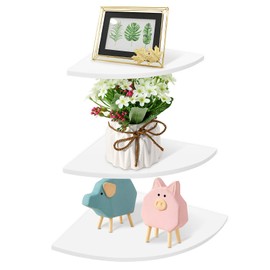 White Corner Shelves,3pcs Floating Corner Shelves Corner Wall Shelves Corner Shelf Small For Storage And Display Organizer Corner Shelves for Wall for Home Office