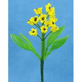 Vintage French Glass Beaded Yellow Hyacinth Flower Stem