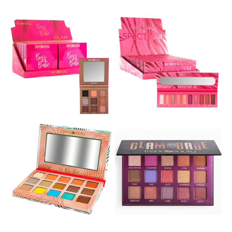 Paleta De Sombras Trend Beauty 4 Paletas Rosa