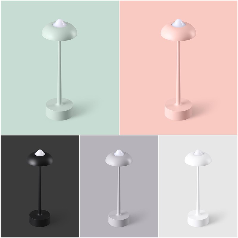 DAWALIGHT White Battery Operated Table Lamp, Cordless Rechargeable LED Desk