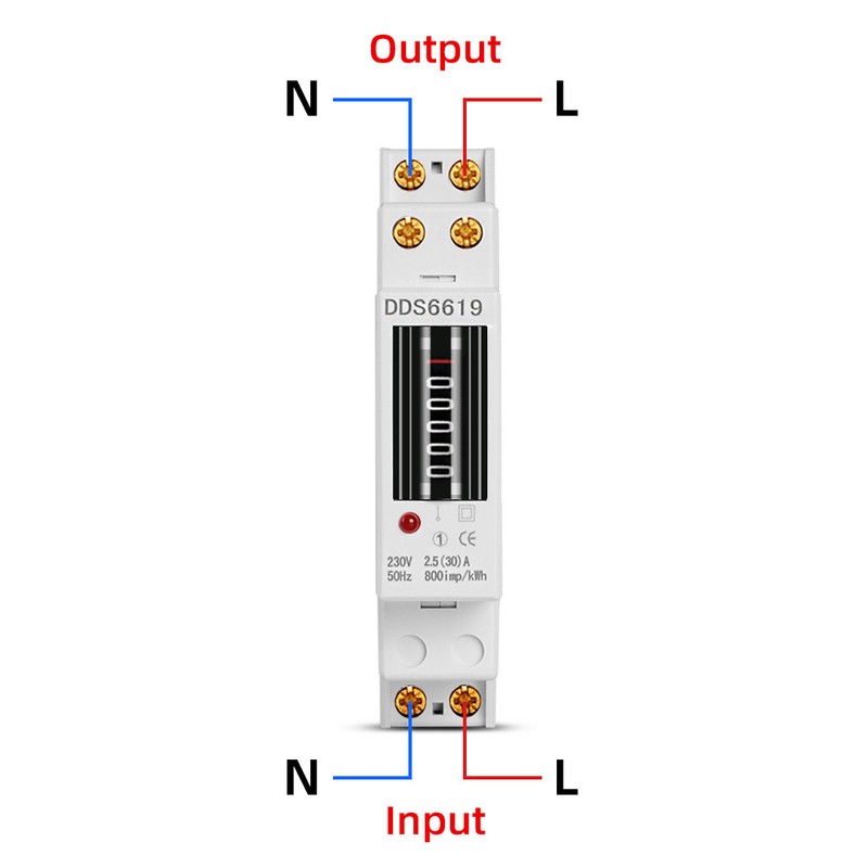 Energy Meter Din Rail 1P Single Phase Counter Household Appliances