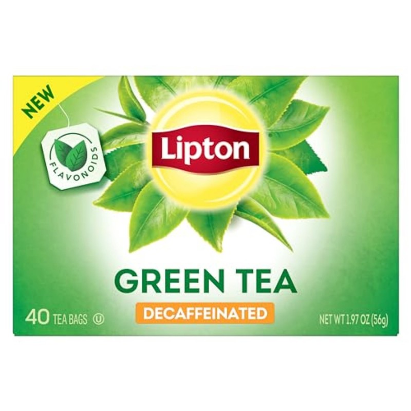 Lipton Decaf Green Tea Bags, Unsweetened Iced or Hot Tea