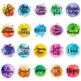 480 Pieces Inspirational Bible Verse Stickers Motivational Scripture Round bible stickers Faith Sticker Encouraging Decals for Prayer Laptop Phone Water Bottle Scrapbook (Stylish Styles) (Stylish Styles)