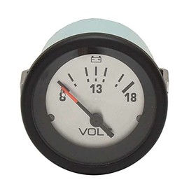VeeThree Boat Voltmeter Gauge 69924 | 2 Inch Black Silver