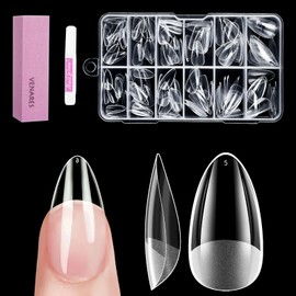 Venares Soft Gel Press On Nails Short Almond Full Cover Nail Tips for Gel Nails, Pack of 120 Almond Nail Tips, Short Artificial Nails, Nail Tips, Nail Tips for Gel Nails