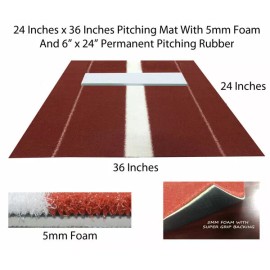 Unbranded 2 x 3 Softball Baseball Pitching Rubber Mat Training Indoor Outdoor Clay Mound