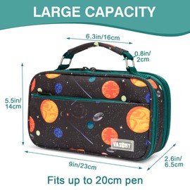 VASCHY Pencil Case for Boys, Aesthetic Kawaii Large Pencil Pouch Stationary Pencil Bag/Box for Preppy Kids, Pen Organizer Holder School Supply Space