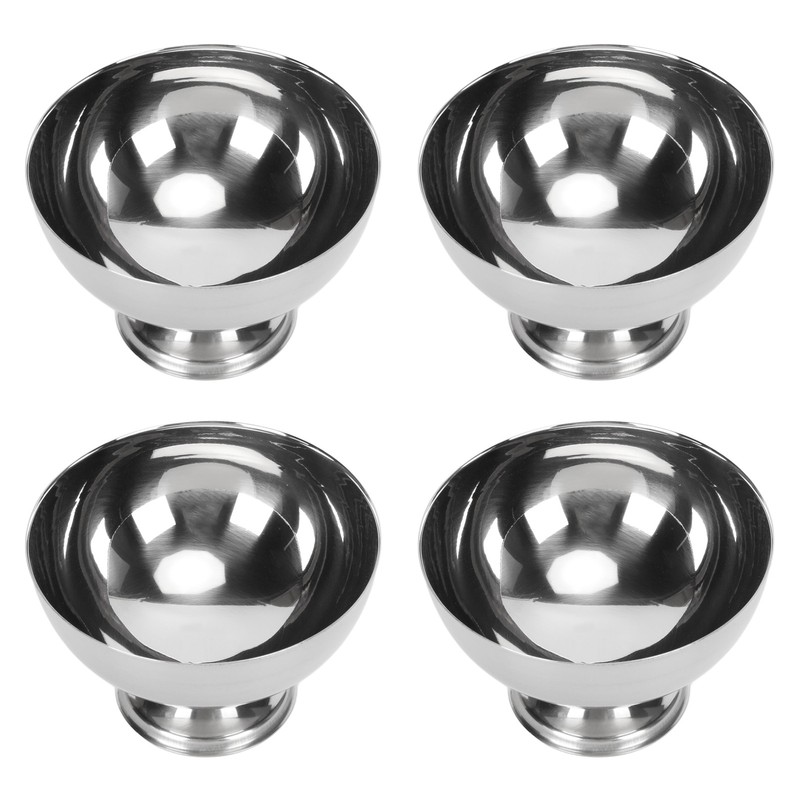 4Pcs Stainless Steel Dessert Bowl Multi Functional Drop Resistant Rustproof