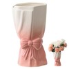 Bow Vase 7x4 Inch Bouquet-Shaped Ceramic Vase with Bow Minimalist