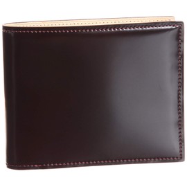 [フライングホース] 二つ折り財布 名入れ刻印無料 コードバン レザー使用 メンズ (03.バーガンディ)