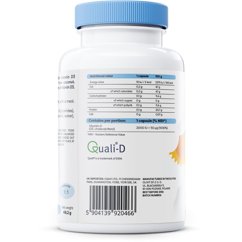 Osavi Vitamin D3, 2000IU - 120 softgels