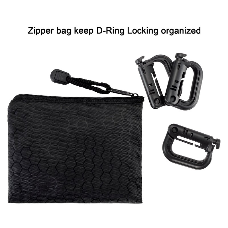 BOOSTEADY 10 Pack Multipurpose D-Ring Grimlock Locking for Molle Webbing