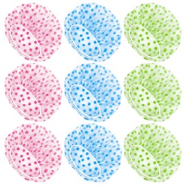 VTECHOLOGY Bath Cap, Waterproof Shower Hats, Reusable Plastic Bath Caps, Elastic Bath Cap for Women Spa Salon Home Use and Hotel(9Pcs)