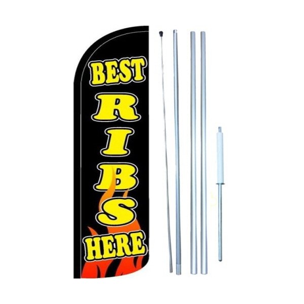 Best Ribs Here Swooper Windless Flag Kit (full sleeve) 3ft