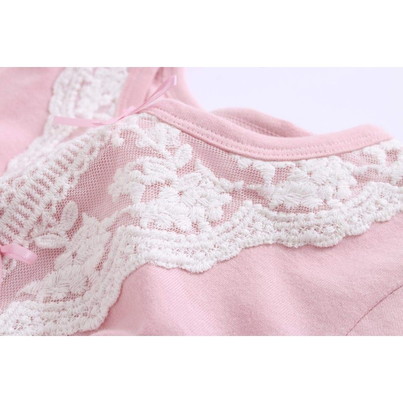 Allmeingeld Girls' Lace Trim Nighties Holiday Sleep Shirts Knee Length