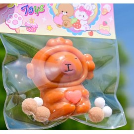 Taba Squishy Toys, Cute Kawaii Cat Paw Squeeze Toys ,Sticky Squishy Fidget Toys Silicone Squeeze Toy for Stress Relief,Cute Soft Sticky Toys,Best Valentines Gift for Anniversary (Heart Capybara)