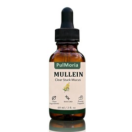 Pulmoria Clear Stuck Mucus, with Wild Mullein Extract, Cordyceps, Bromelain, Lemon Peel, Ginger, for Daily Airway Comfort & Wellness, Plant-Based Formula Lung Support Drops, 60 ml