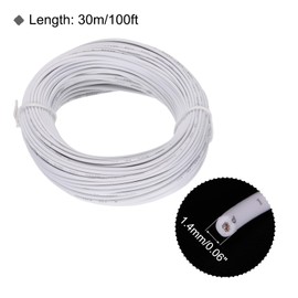 sourcing map 24AWG Stranded PVC Hookup Wire, Electrical UL1007 Tinned Copper Wire 30m/100ft White for Internal Connecting