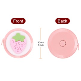 HARFINGTON 2pcs Soft Tape Measure 60-Inch 1.5 Meter Retractable Mini Cartoon Measuring Tape Cute Tape Ruler for Sewing Craft Cloth Body Measurements, Pink Fruit