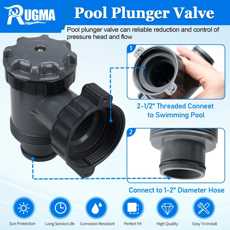 Plunger Valve for Intex Pools, Plunger Valve Connection Pool Pump