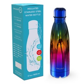 CHILLOUT LIFE Stainless Steel Water Bottle: 17 oz Double Wall Insulated Cola Bottle Shape for Cold and Warm Drinks, BPA Free Metal Sports Bottle