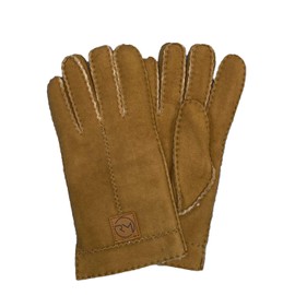 Rohn Moden Finger Gloves Hochstein Real Lambskin for Men and Women Premium Quality Baby Curly Merino Lamb Hand Stitched Beige, camel