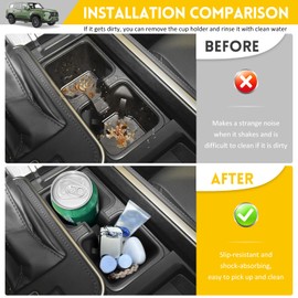 JTYZSM Cup Holder for 2024 2025 Lexus GX550 Center Console Cup Holder Insert Silicone Cupholder Coaster Liner for 24 25 GX 550 Interior Accessories Black