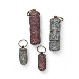 Glitz & Glam Travel Pill Cases with Keychain:_Silver