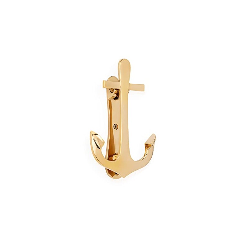 NKlaus Maritime Door Knocker Anchor Brass Gold 10 x 15