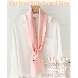 kcctoo 59” Long Silk Like Head Scarf Women's Fashion Square Neck Satin Scarfs for Bag Hair Scarves Gift 59 * 5.9”